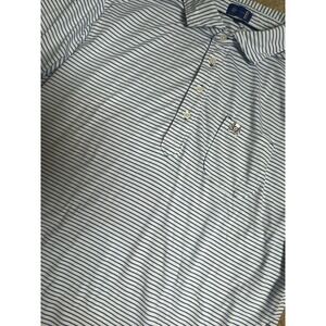Stitch Golf Polo Shirt Mens Size Large Skull Blue White Performance Logo Stretch